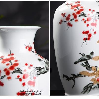 Bình Họa Tiết Chim Hoa